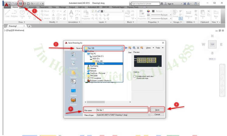 Cách lưu Project trong AutoCAD