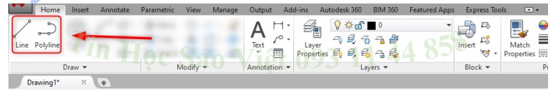 Các lệnh vẽ đường thẳng Line và Pline trong AutoCAD