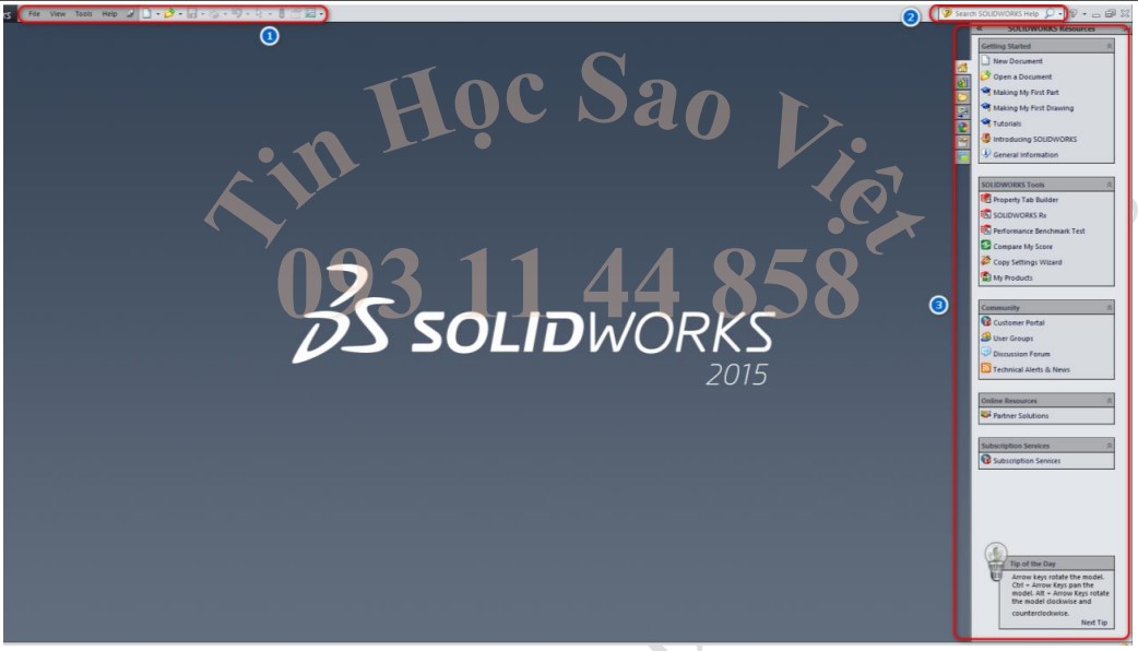  làm quen giao diện làm việc của SolidWorks