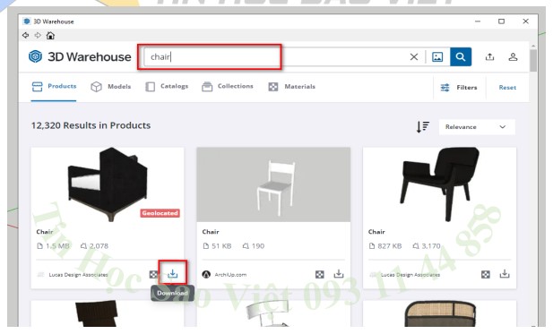  Bước 2 nhập nội dung tìm kiếm trong Warehouse