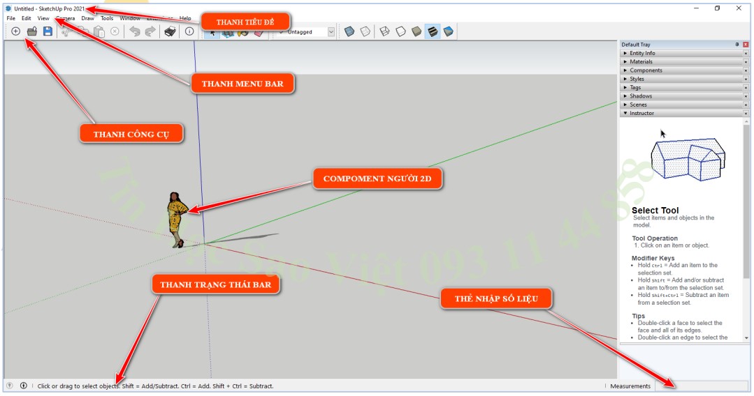 Giao Diện Làm Việc Trong SketchUp