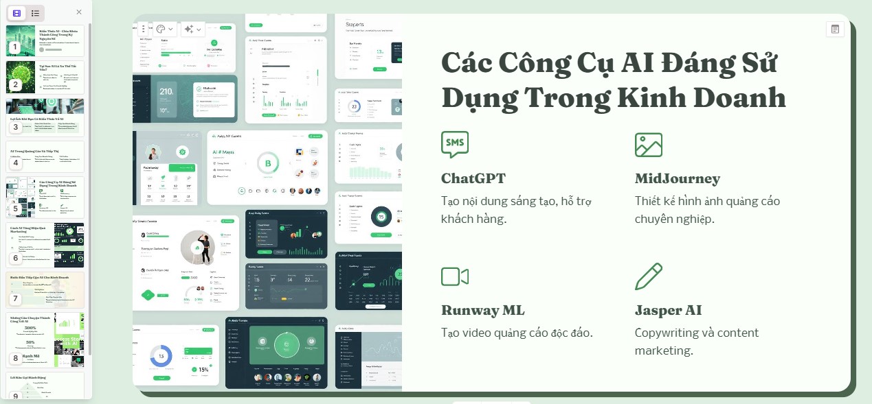 hình ảnh slides được tạo bằng AI GAMMA