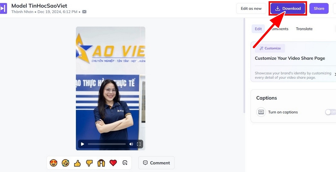 Bước 4 tải video xuống
