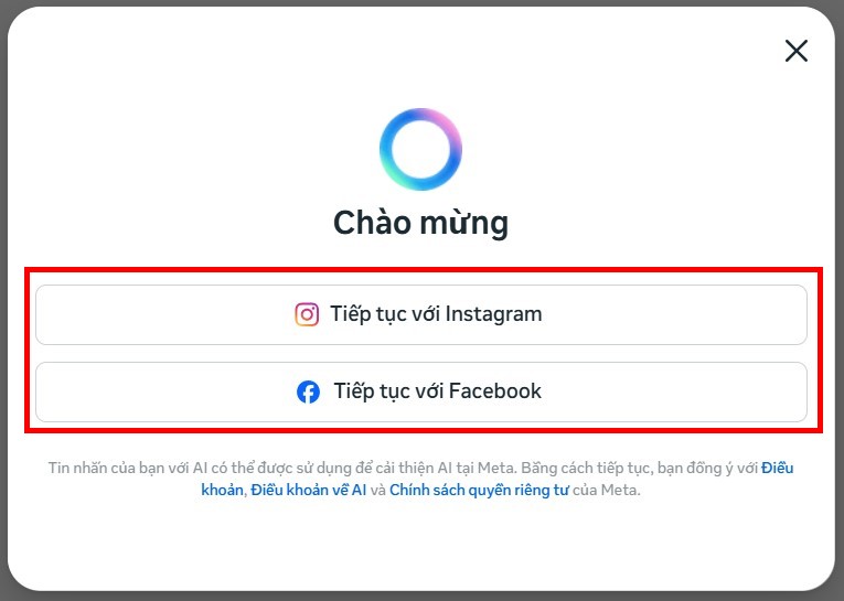 chọn tài khoản đăng nhập