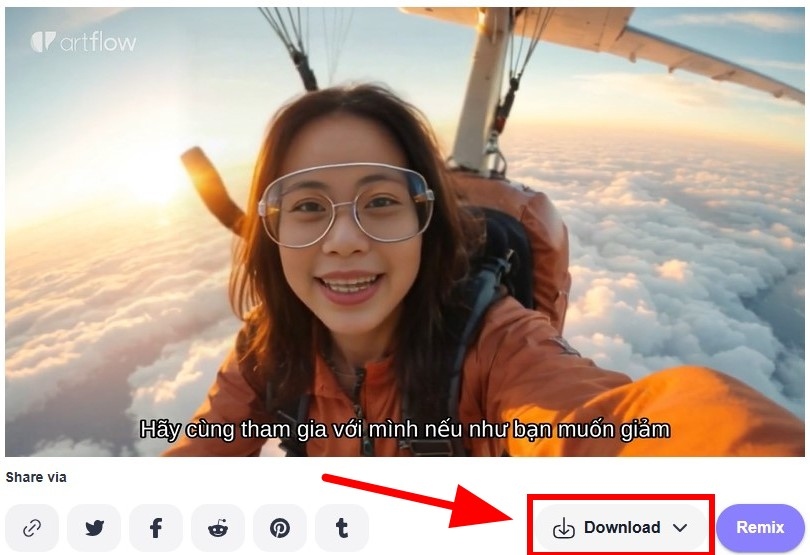 bước 5 tải xuống video vừa export