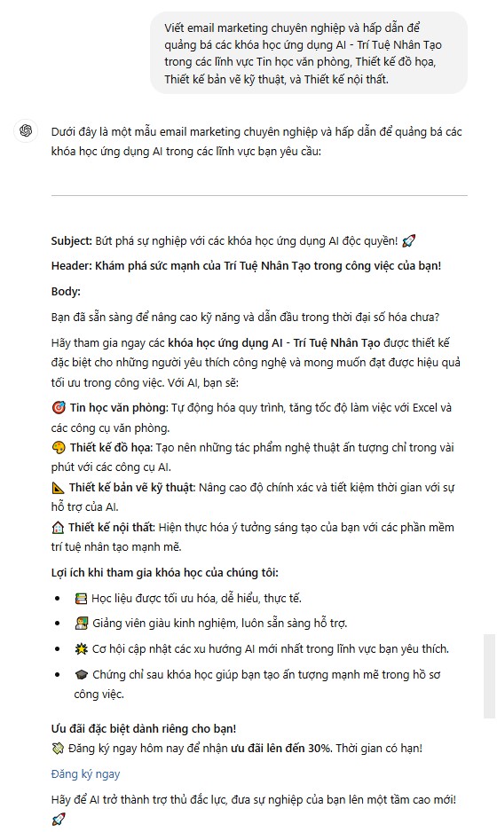 prompt mẫu viết email