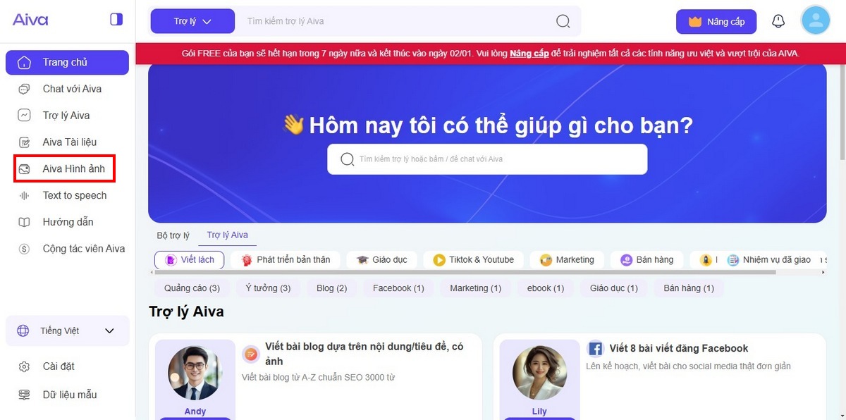 Công cụ Aiva tạo ảnh bằng AI