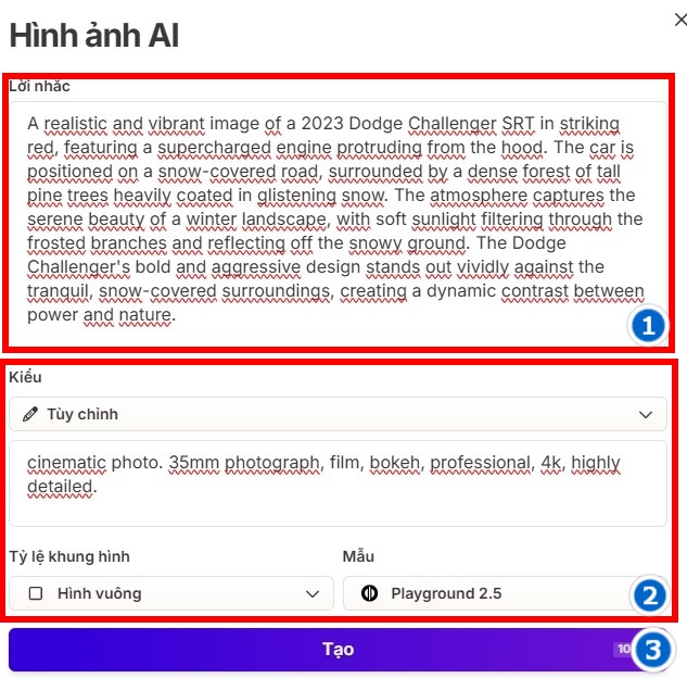 điền prompt