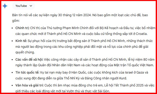 Xem lại nội dung được Gemini tóm tắt