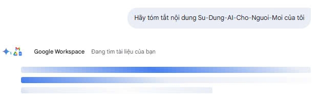 Bước 3 tóm tắt nội dung file PDF có trong Google Workspace
