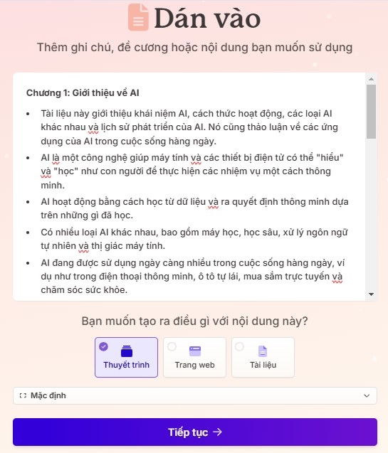 Bước 5 nhập nội dung cho Slides của bạn