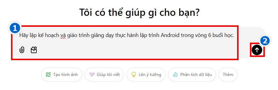 Bước 2 nhập nội dung về kế hoạch giảng dạy