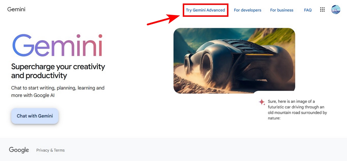 Bước 2: Đăng ký tài khoản Gemini Advanced dùng thử để sử dụng AI Deep Research