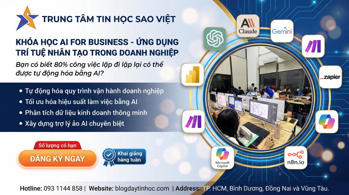 Khóa học AI for Bussines ứng dụng trí tuệ nhân tạo trong doanh nghiệp