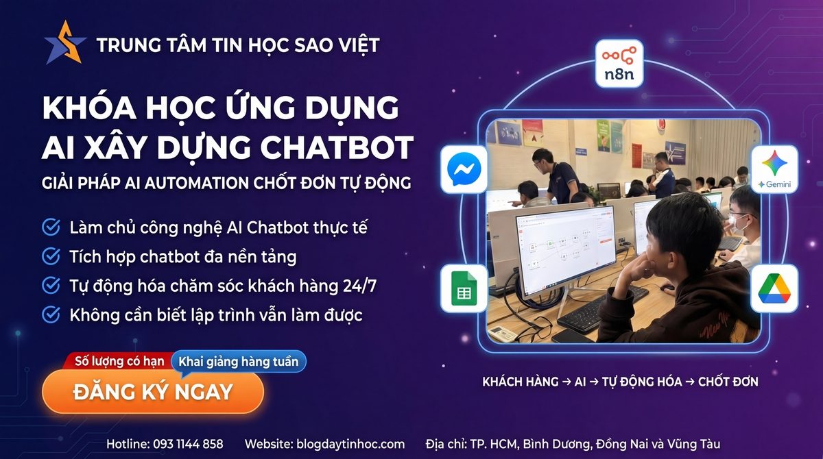 Khóa học ứng dụng AI xây dựng chatbot tự động cho fanpage