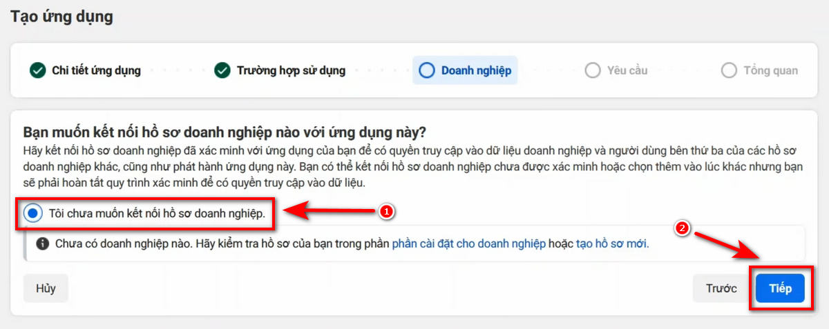 Tạo ứng dụng mới