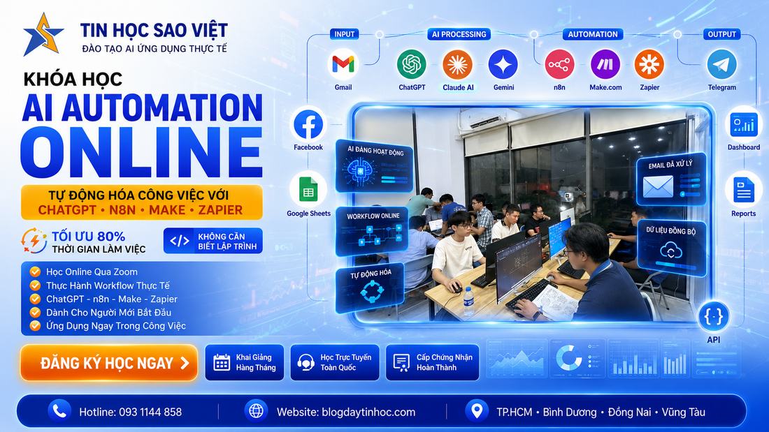Khóa học AI automation online