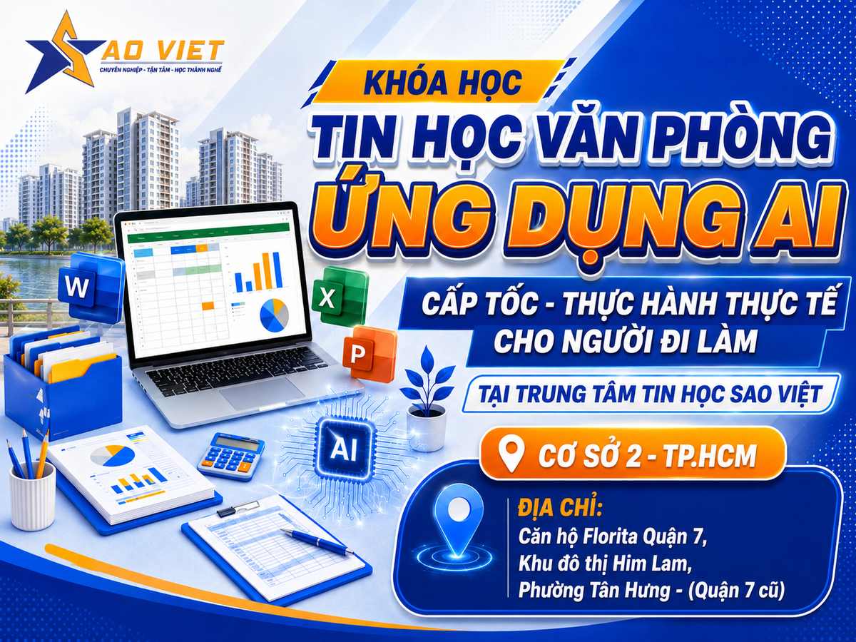Lớp tin học văn phòng Word Excel PowerPoint tại Phường Tân Hưng