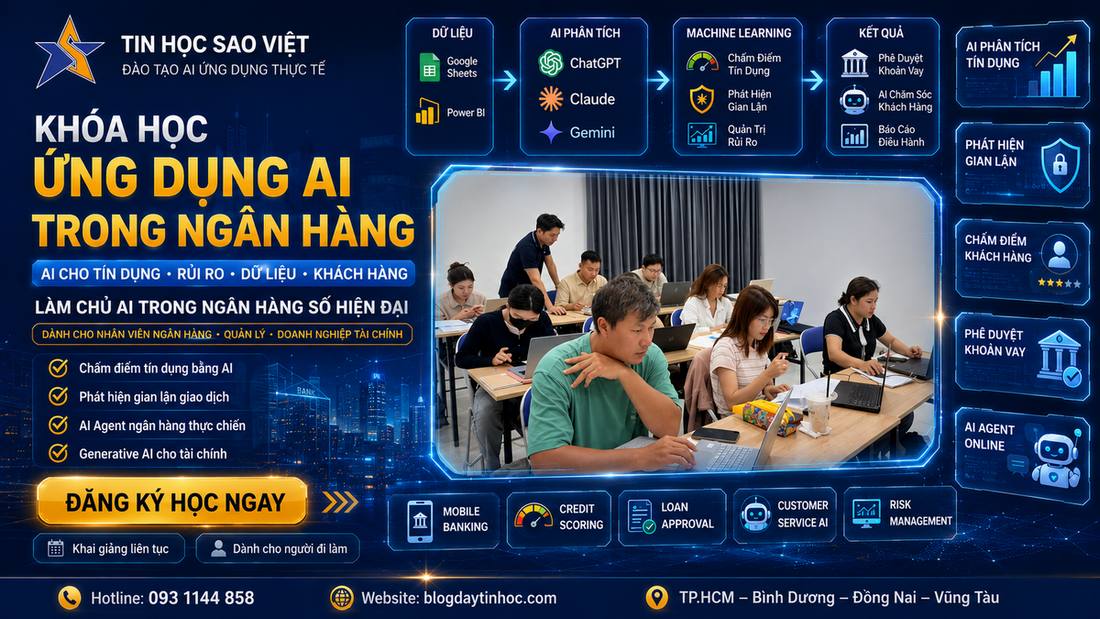 khóa học ứng dụng AI trong Ngân Hàng