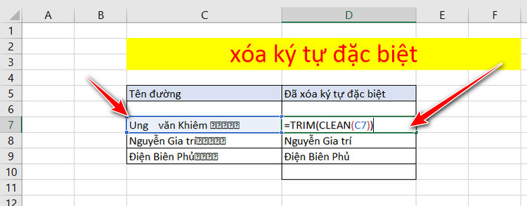 xóa ký tự đặc biệt