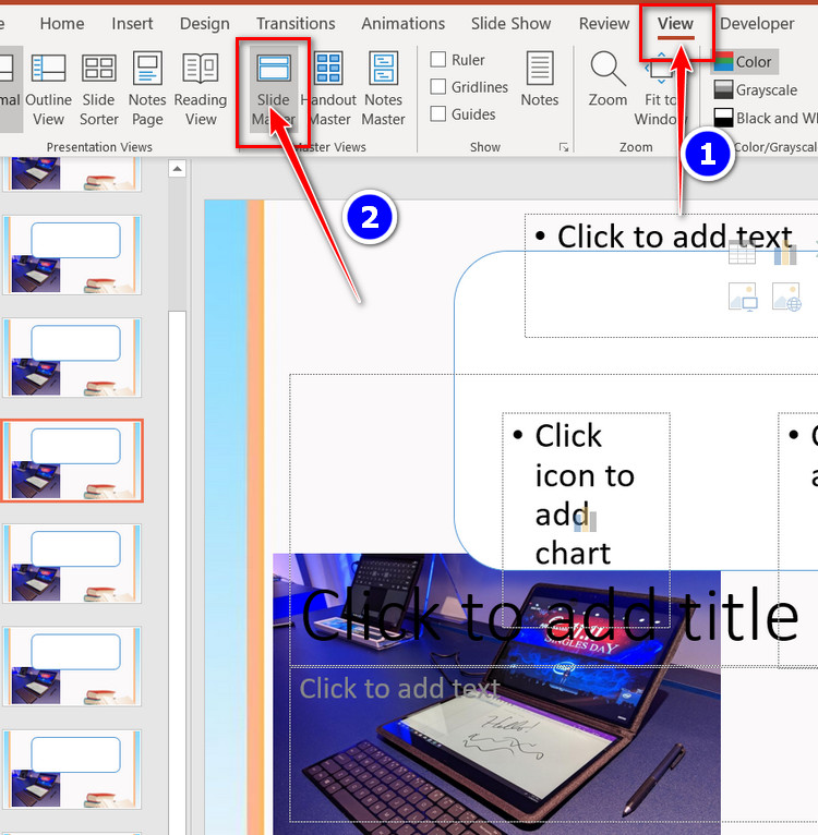 tùy chỉnh bố cục slide